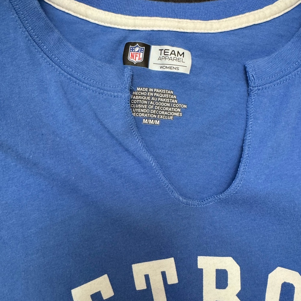 NFL Detroit Lions Blue Tee with White Lettering - Picture 2 of 4